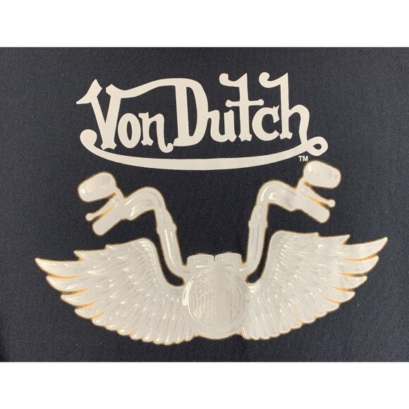 Von Dutch Long Sleeve Shirt Men’s 3X Black Hit The Road Wing Engine - Picture 3 of 7